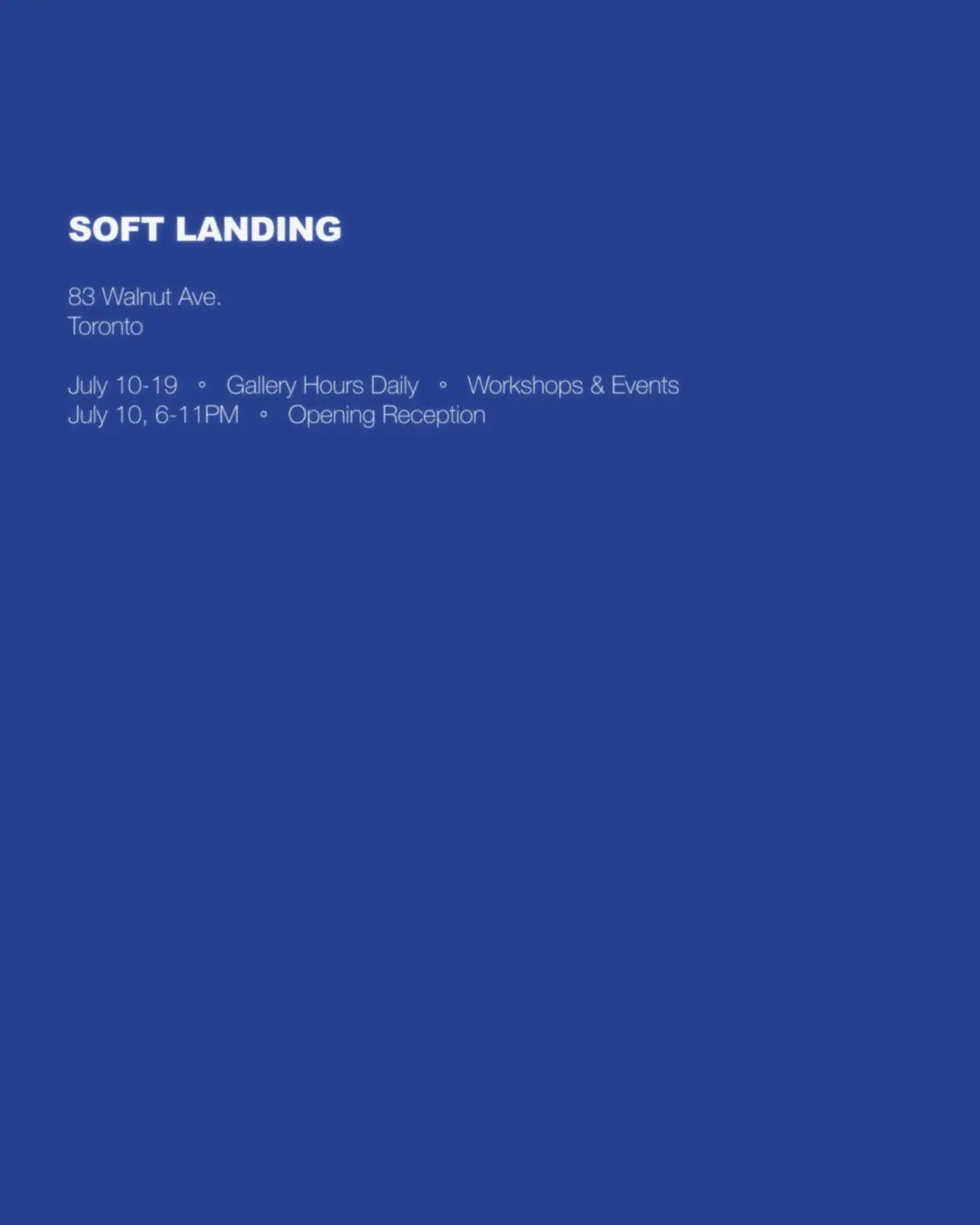 Soft Landing Opening Reception