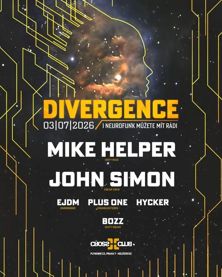 🧠 DIVERGENCE w/ MIKE HELPER, JOHN SIMON and support @ CROSS][CLUB - 03.07.2026 - Drum & Bass