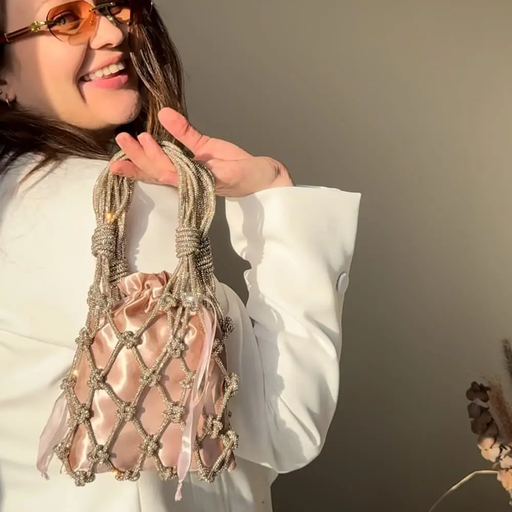 BOLSOS DE MACRAMÉ BRILLANTE (6 opciones de bolsos)