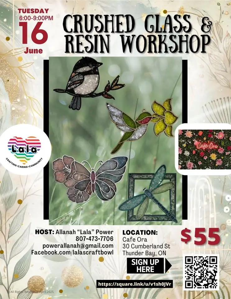 June 16- Crushed Glass & Resin Workshop at Cafe Ora