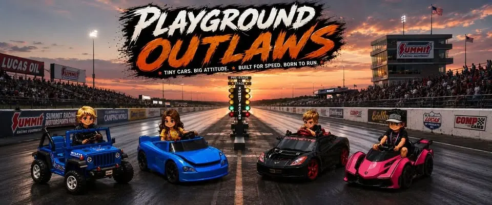 Okie Nationals Power wheels drag racing with Playground Outalws!