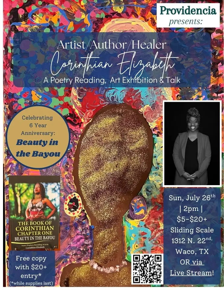 Talk, Poetry Reading & Art Exhibition w/ Artist/Author/Healer Corinthian Elizabeth