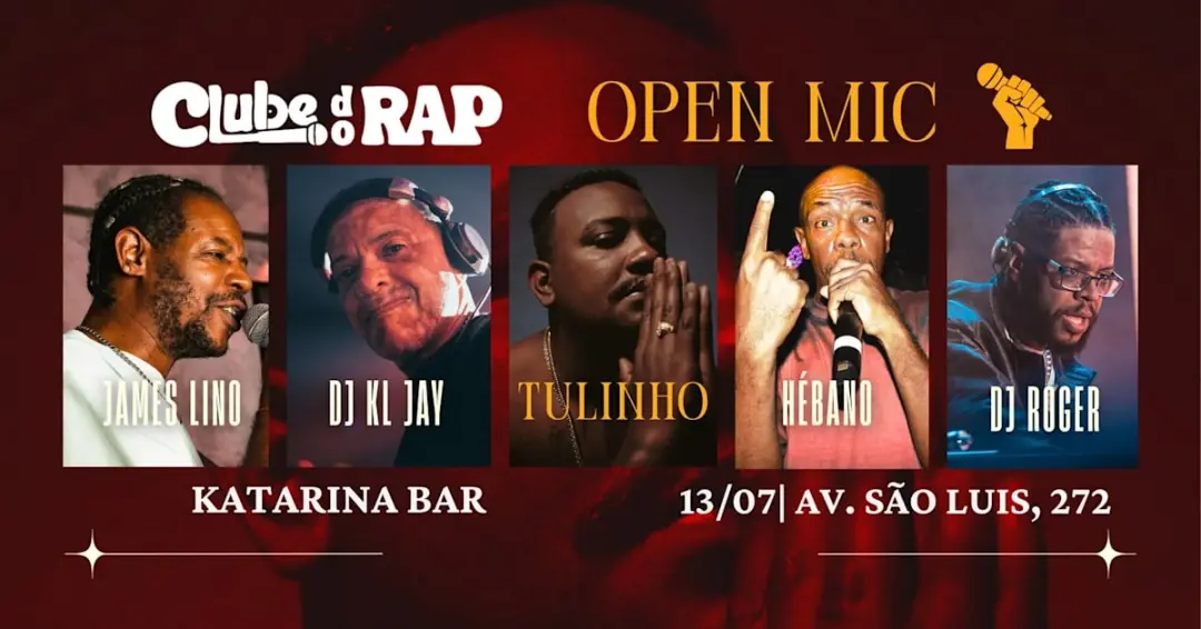 Clube Do Rap Part. Tulinho + Open Mic!