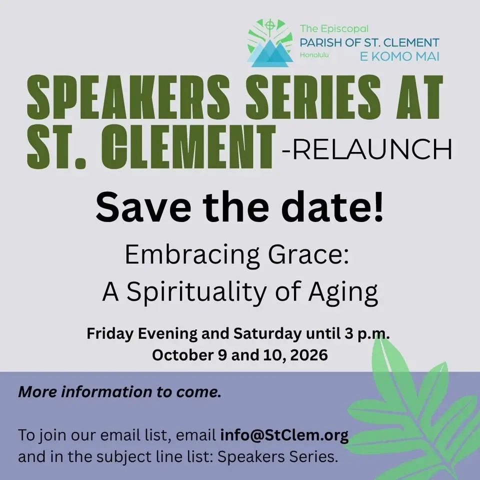 🌺 Save the Date! The St. Clement Speakers Series Returns!
