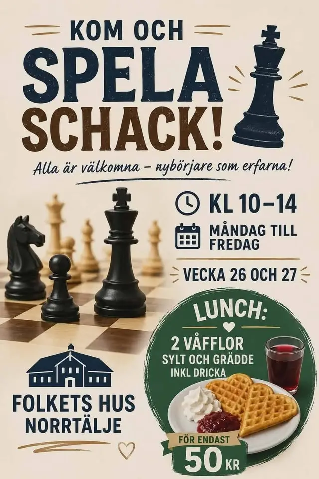 Kom och spela schack i cafeterian