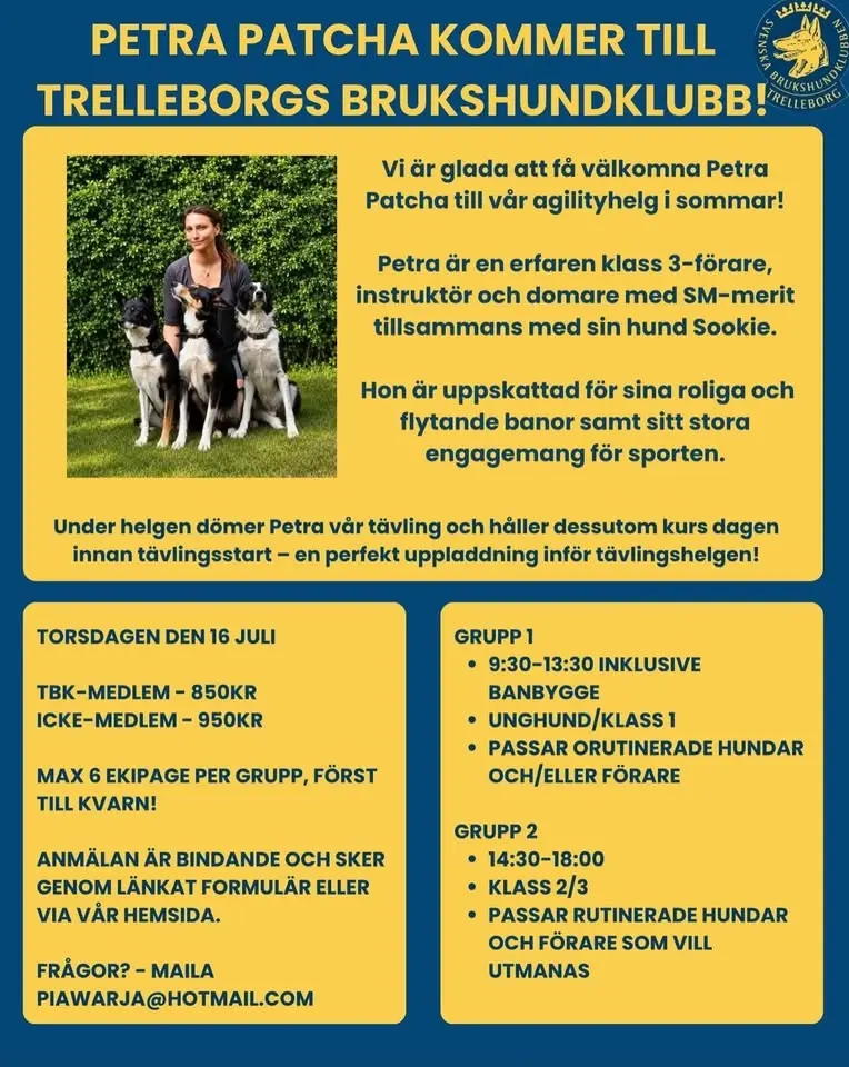 Agilitykurs med Petra Patcha
