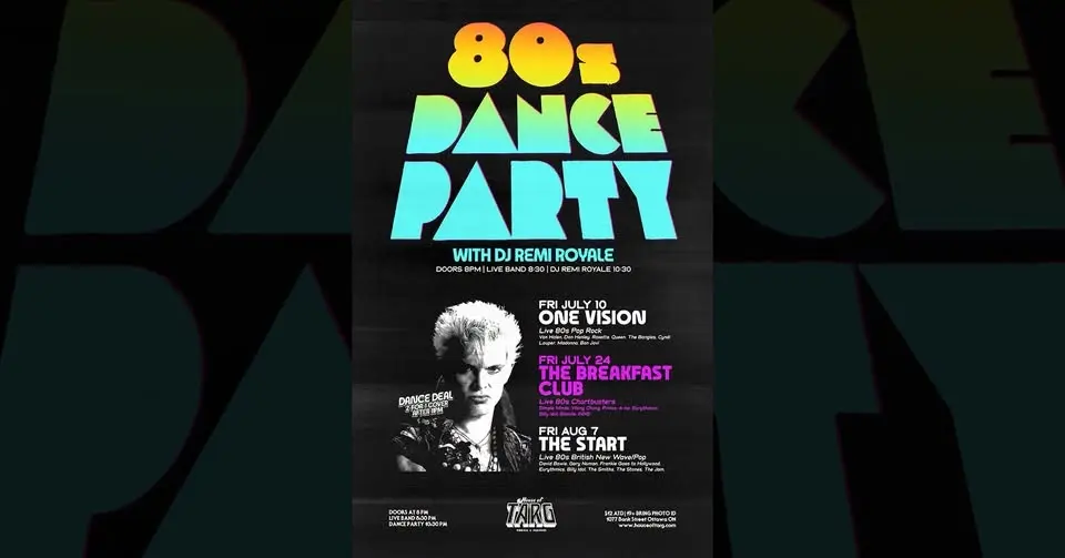 80s DANCE PARTY w DJ Remi Royale + The Breakfast Club (80s Chartbusters)