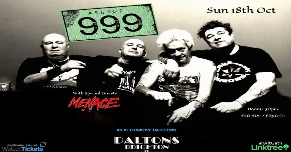 999 in Brighton with special guests Menace