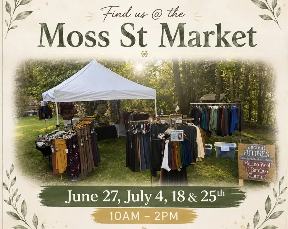 ancientFUTURES clothing @ MOSS ST MARKET