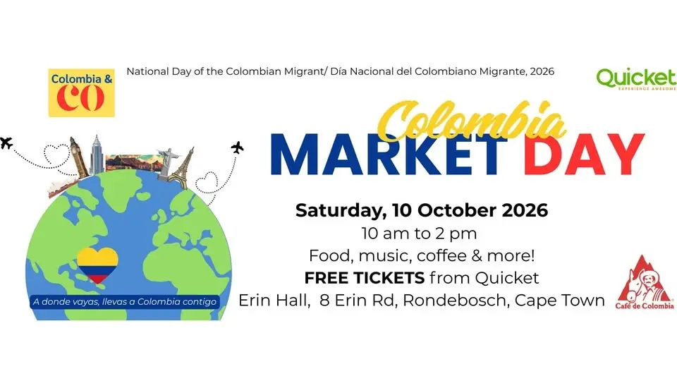 Colombia Market Day - Saturday 10 October 2026, 10 am to 2 pm