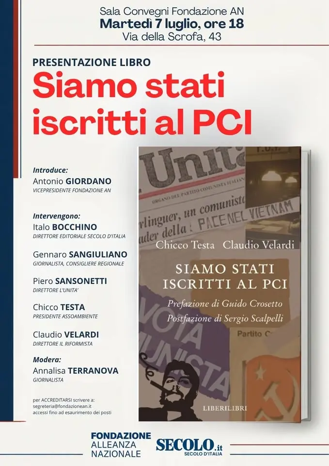 Presentazione del libro “SIAMO STATI ISCRITTI AL PCI"