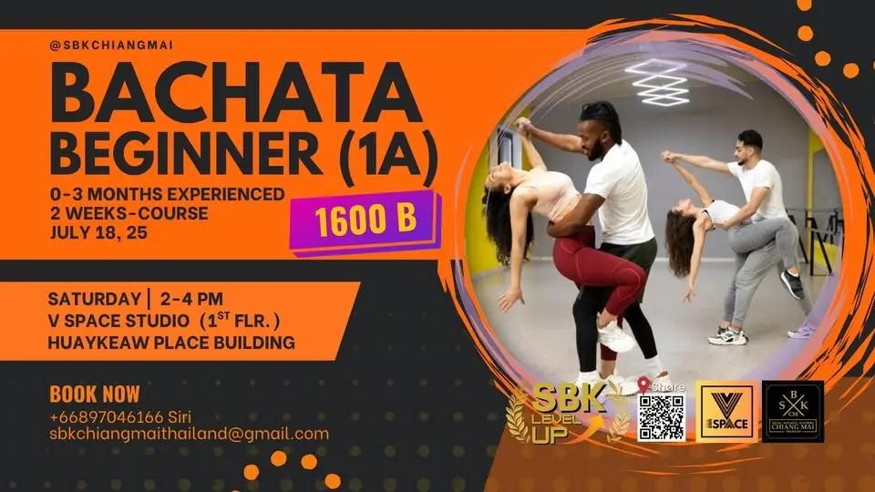 Bachata Beginner (1A) | 2 Weeks-Course | Saturday 18 & 25 of July