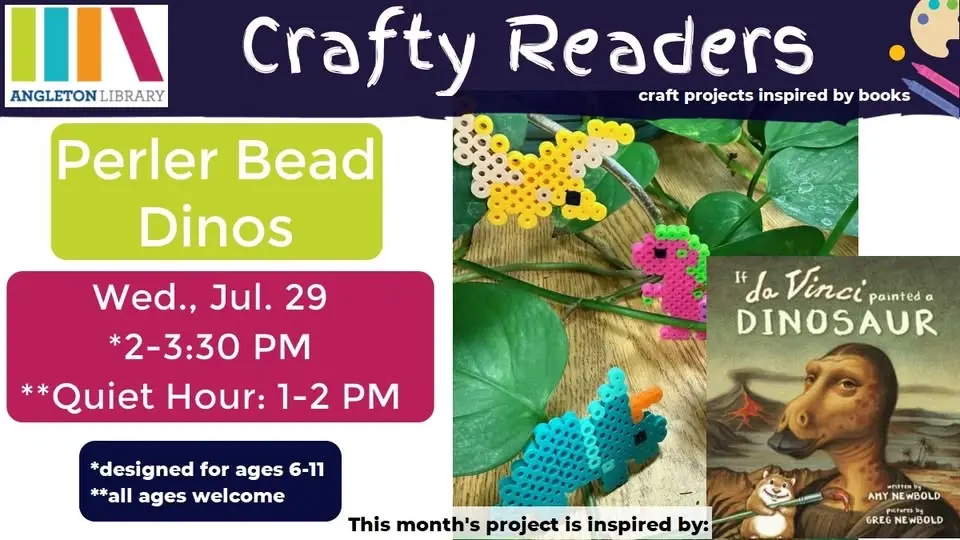 Crafty Readers - Perler Bead Dinosaurs Quiet Hour