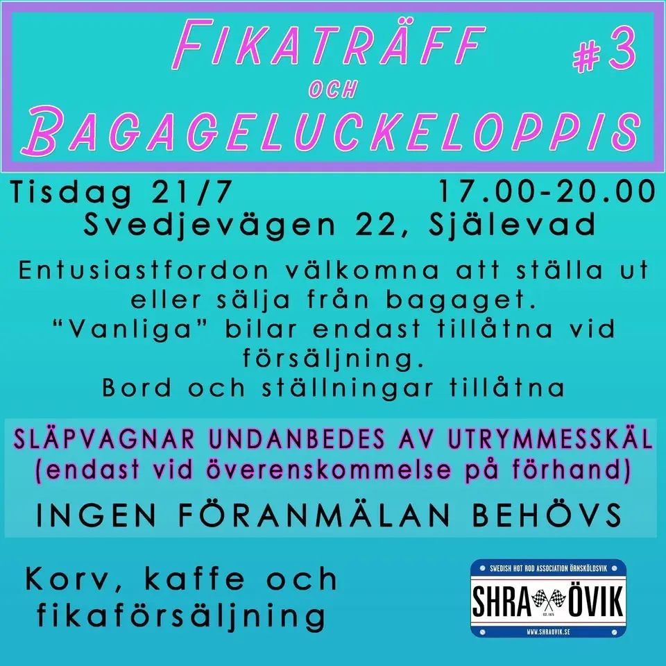 Fikaträff och bagageluckeloppis