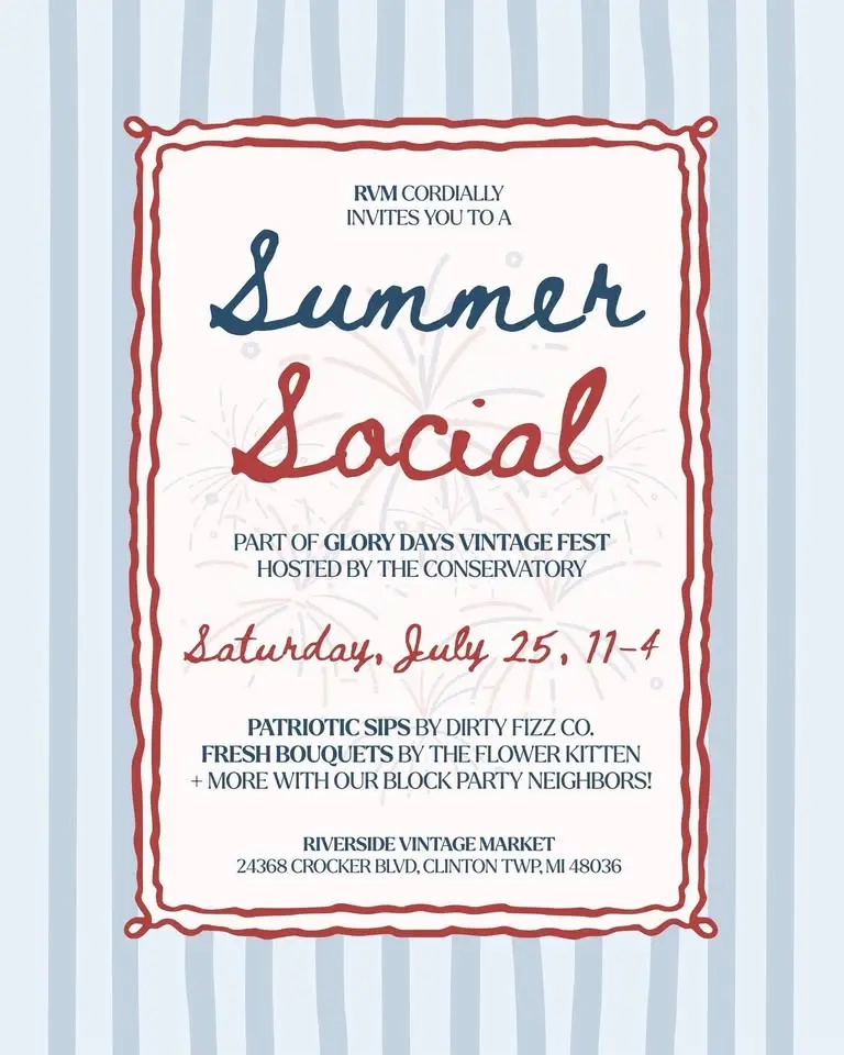 RESCHEDULED! Summer Social at Riverside Vintage Market