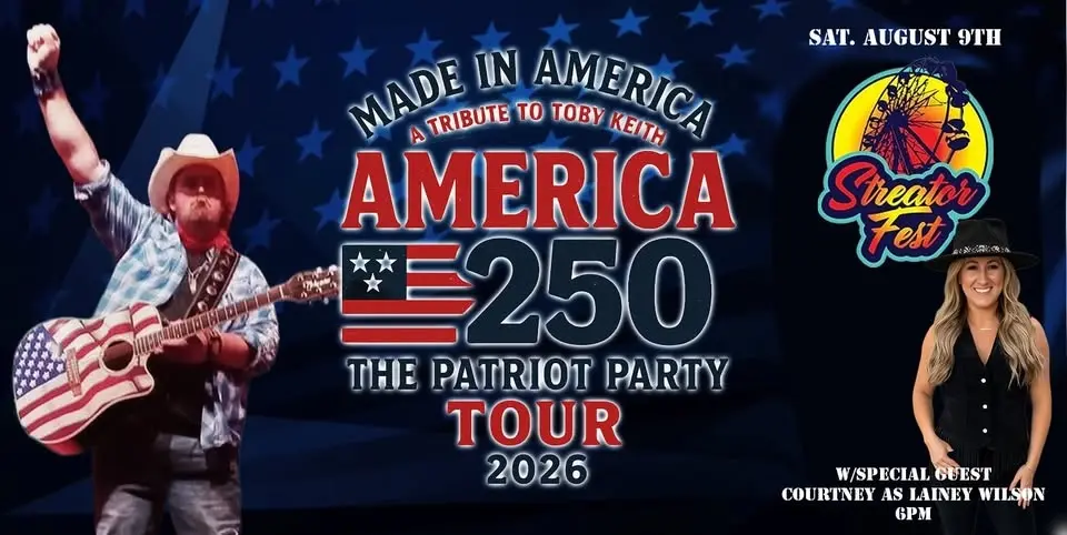 Tributes to Toby Keith and Lainey Wilson by Made In America LIVE at Streator Fest 2026