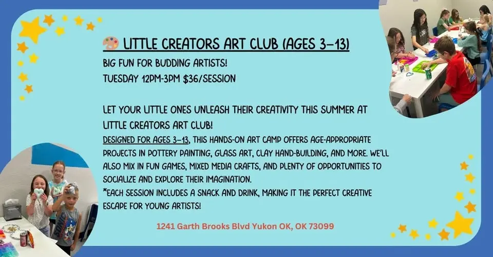 Little Creators Art Club (Ages 3-13): Clay