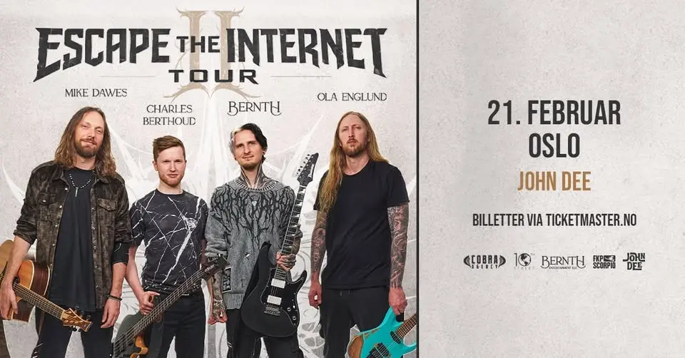 Bernth med Charles Berthoud, Mike Dawes og Ola Englund // John Dee // Pres. av FKP Scorpio