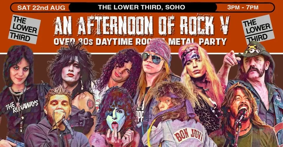 LONDON: An Afternoon of Rock & Metal V (Over 30s Only), 3pm-7pm