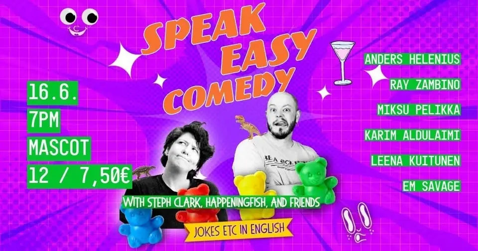 SPEAK EASY COMEDY - Stand up in English with Steph Clark and Happeningfish