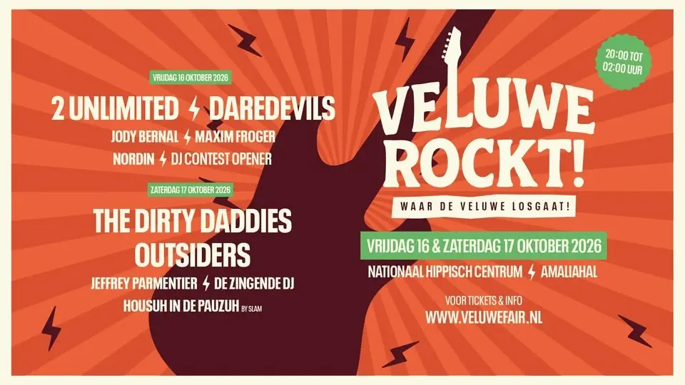Veluwe Rockt! met o.a The Dirty Daddies, Outsiders, Daredevils & 2 Unlimited