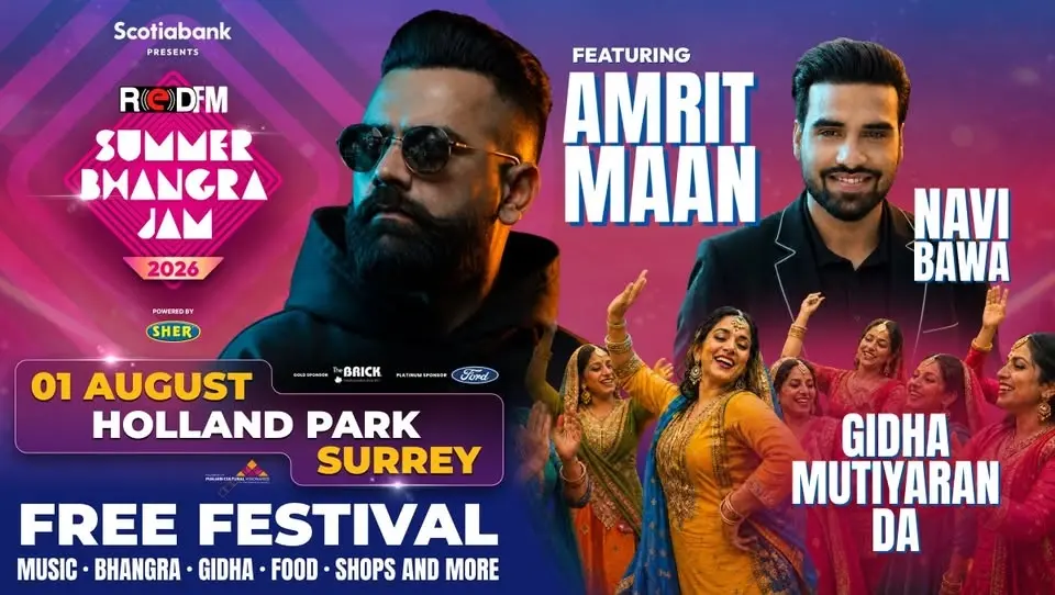 RED FM Summer Bhangra Jam 2026 (Surrey) (FREE EVENT)