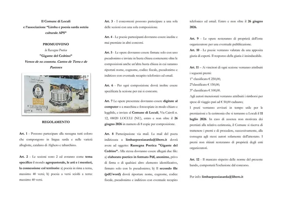 Rassegna poetica "Gigante del Cedrino" 