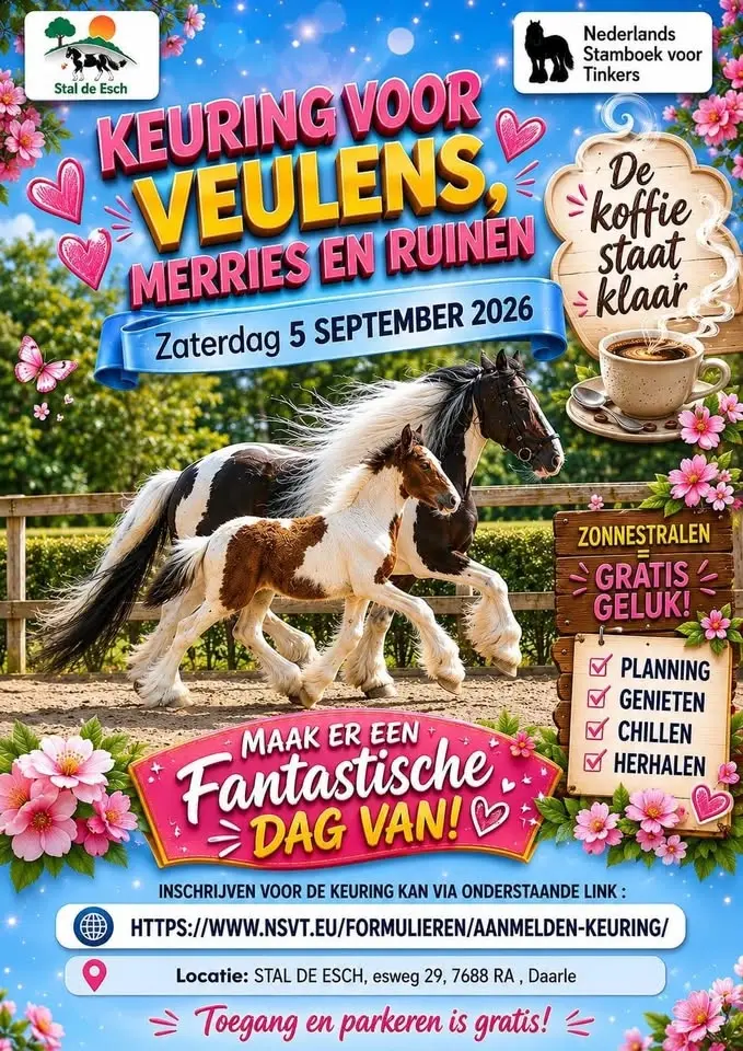 keuring,  merrie,  ruinen en veulens 