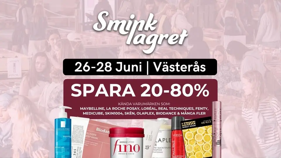 SMINK OUTLET I VÄSTERÅS - SPARA UPP TILL 80% 💄