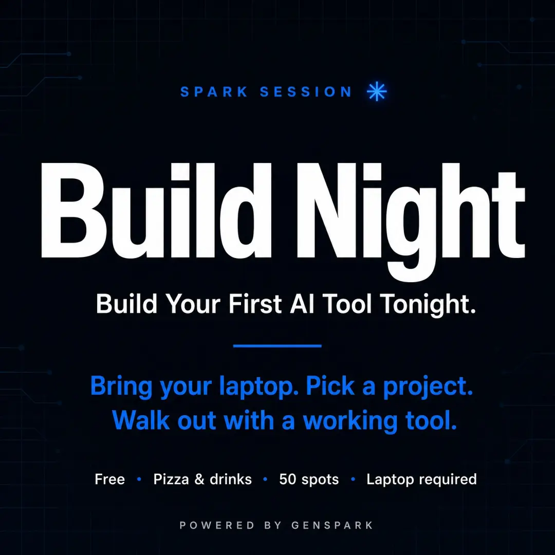 "Spark Session: Build Night" — a hands-on AI build event in Palo Alto
