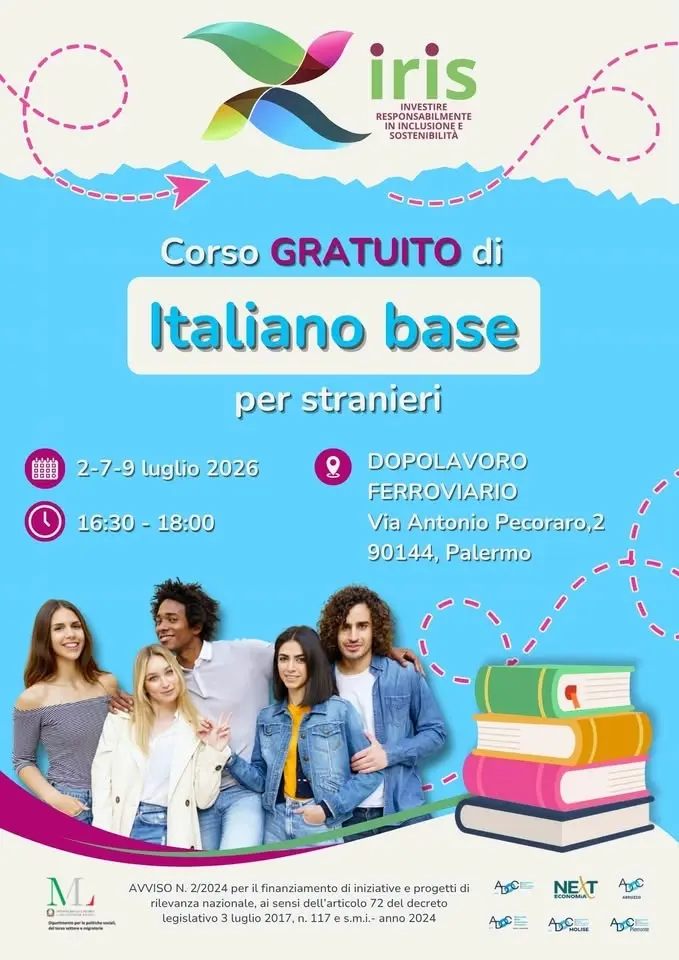 📢 CORSO GRATUITO DI ITALIANO BASE PER CITTADINI STRANIERI – PALERMO
