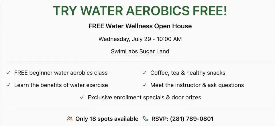 FREE Water Wellness Open House | Try Water Aerobics FREE