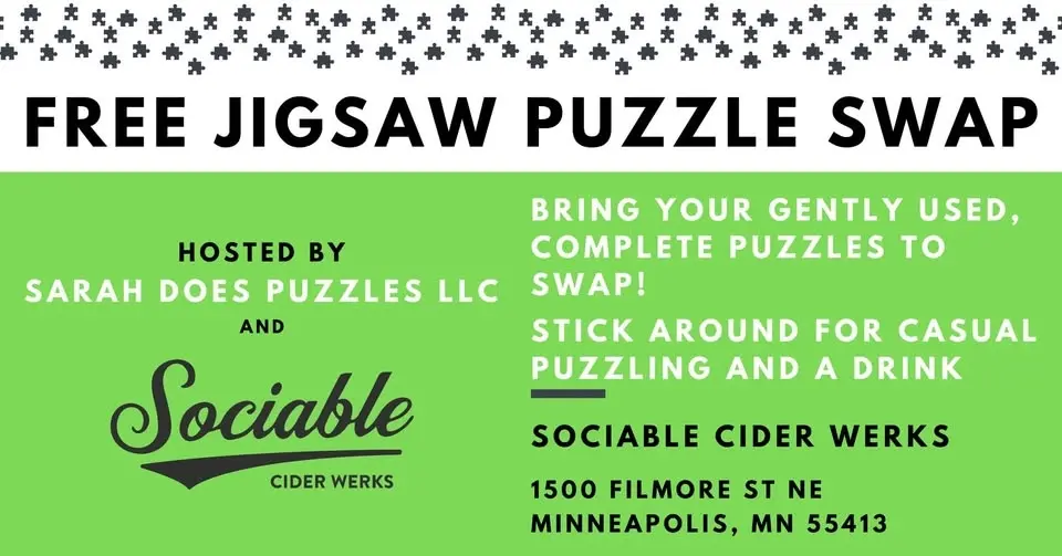 FREE Puzzle Swap with Sarah Does Puzzles at Sociable Cider Werks