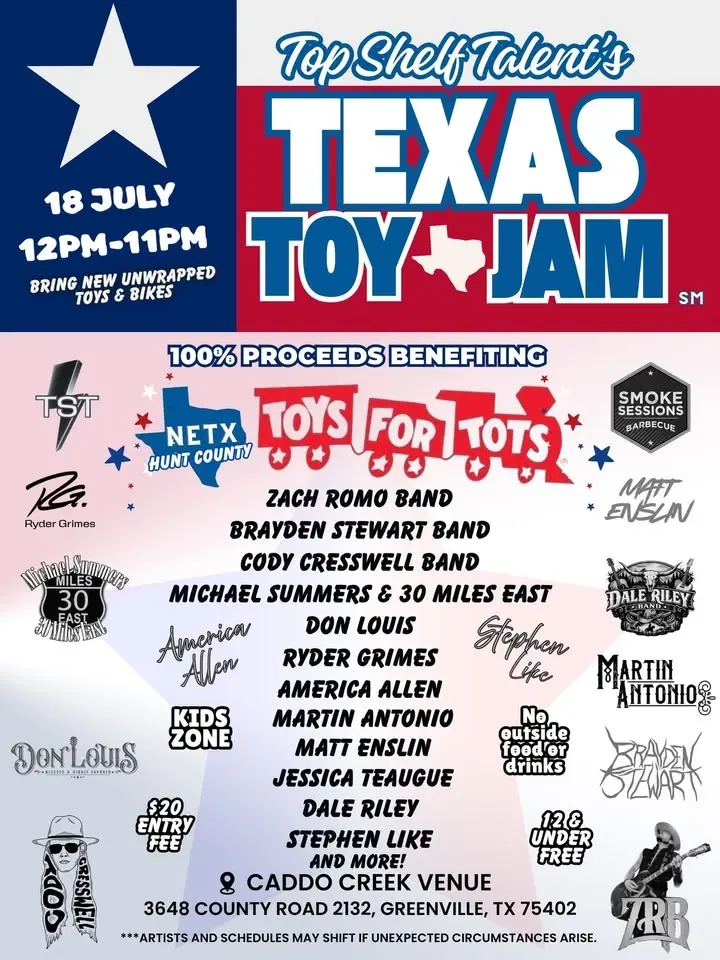 Texas Toy Jam benefiting Toys For Tots - Northeast Texas (Hunt County)