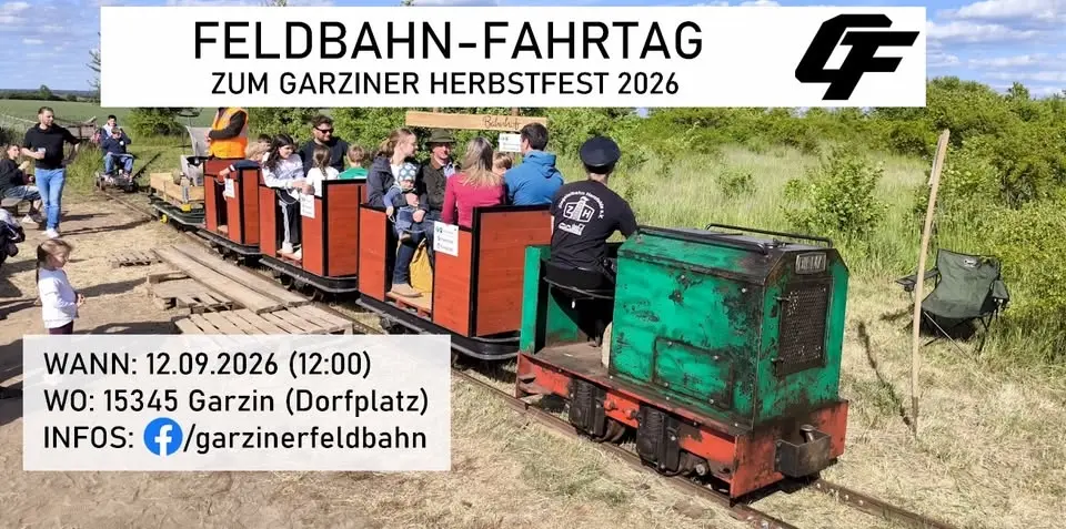 Feldbahn-Fahrten zum Garziner Herbstfest 2026