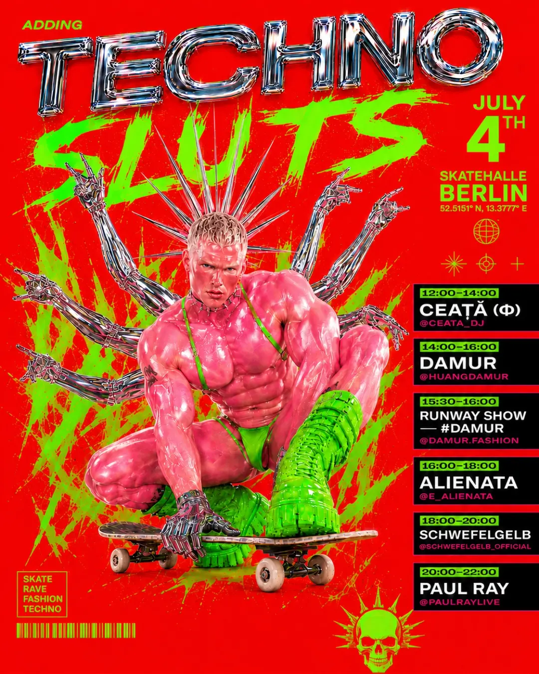 TECHNO SLUTs — 10 HRS Skatehalle Day Rave