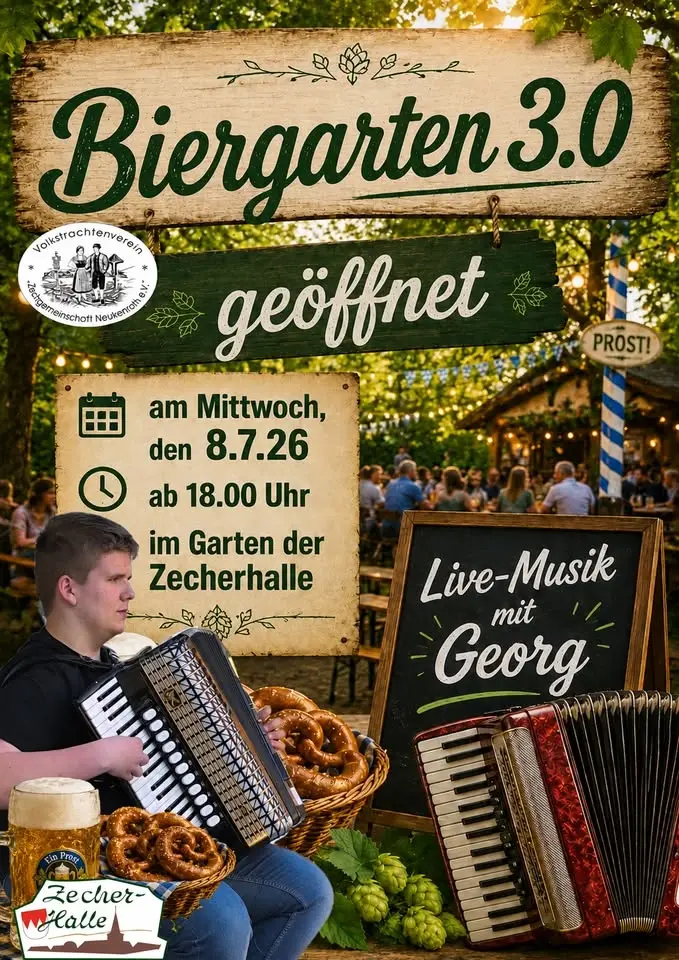 Biergarten mit Live-Musik. Georg ist wieder dabei.