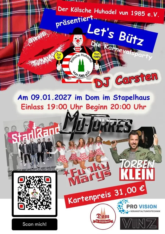 Die Karnevalsparty „Let‘s Bütz“ 2027