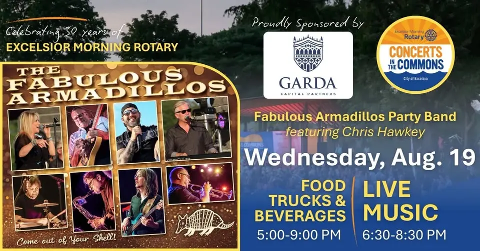 Rescheduled - CONCERTS IN THE COMMONS - Fabulous Armadillos Party Band featuring Chris Hawkey