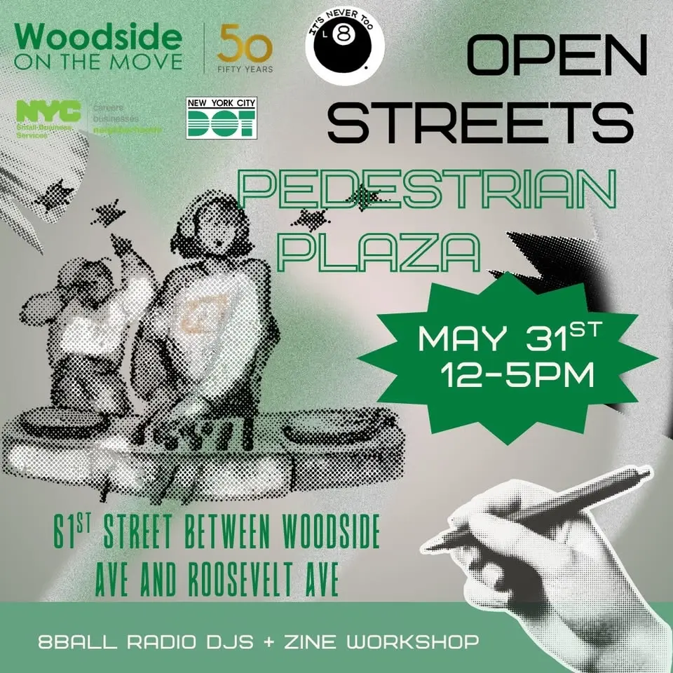 Open Streets | Pedestrian Plaza | DJ night & Zine Workshop!