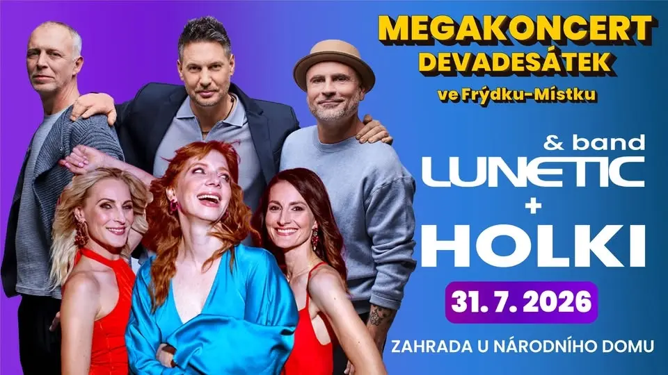 Megakoncert Devadesátek Lunetic & Holki ve Frýdku-Místku 