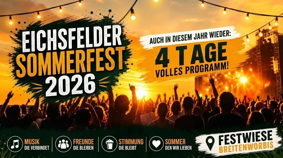 EICHSFELDER SOMMERFEST 2026 - 4 TAGE FEIERN I OPEN AIR + FESTZELT BREITENWORBIS 