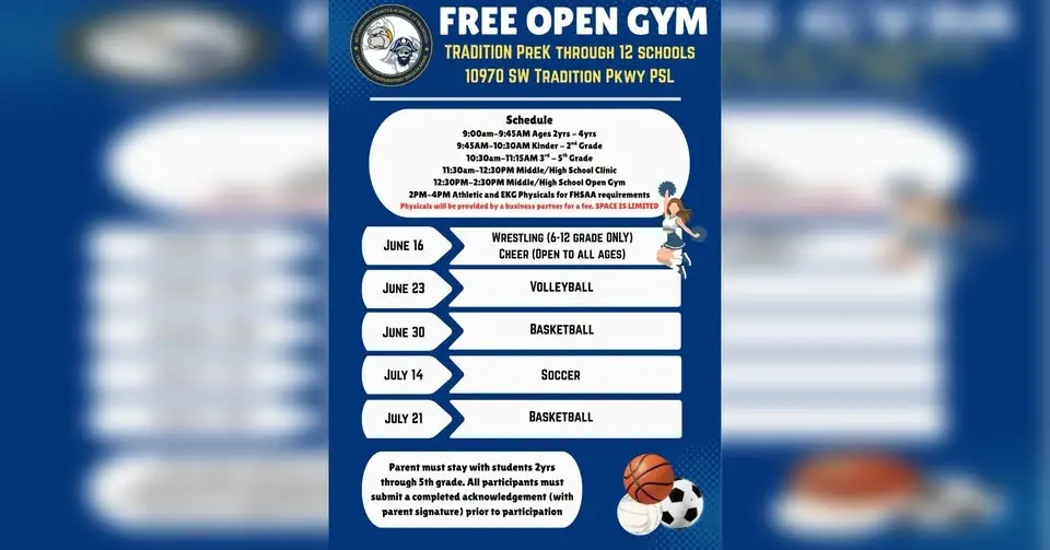 FREE SUMMER OPEN GYM (TODDLERS TO HIGH SCHOOL!) 