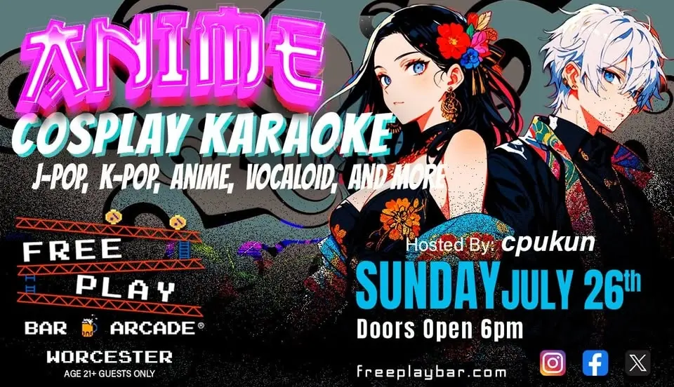 Anime Cosplay Night @ Freeplay Worcester - Sunday July 26th