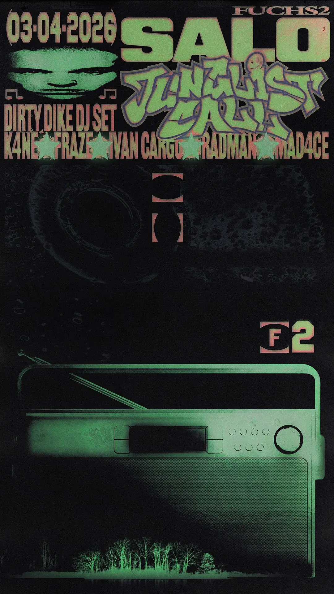 SALO / JUNGLIST CALL: Dirty Dike - K4NE - Fraze - Ivan Cargo -- Radman - MAD4CE