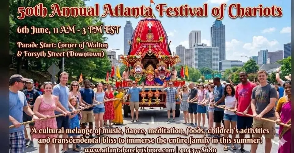 50th Annual Jagannath Ratha Yatra - June 6 - Downtown ATL