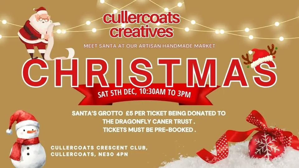 Cullercoats Creatives | CHRISTMAS MARKET Sat 5h Dec | with visit from Santa!