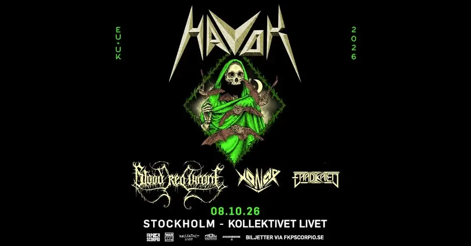 HAVOK + Support: Blood Red Throne + Xonor + Eradikated | Stockholm