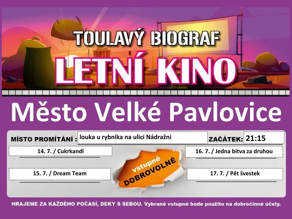 LETNÍ KINO na louce u rybníka