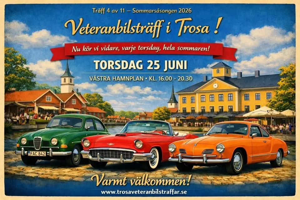 Trosa Veteranbilsträffar 2026! Träff 4 av 11